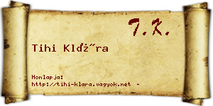 Tihi Klára névjegykártya